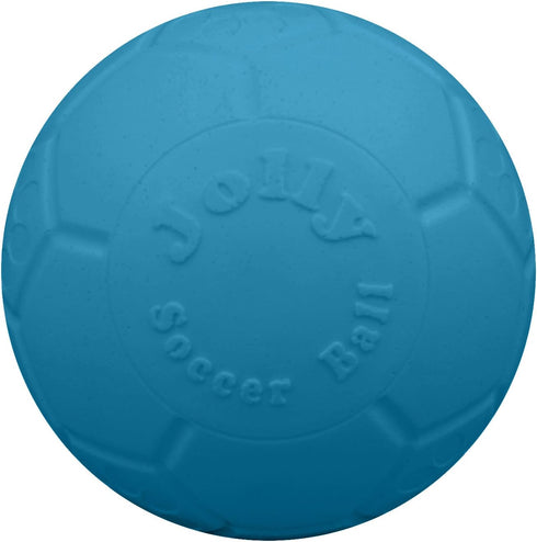 Jolly Pets Medium Soccer Ball Floating-Bouncing Dog Toy - 6 inch Diameter, Ocean Blue