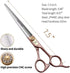Fenice Peak 7.5'' Dog Straight Scissors for Grooming, 440C Stainless Steel Rose Gold Professional Pet Trimming