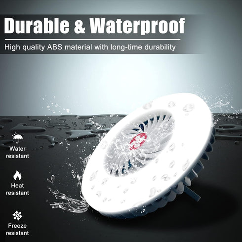 XTAUTO Portable Camping Fan with LED Lantern, USB Rechargeable Waterproof Tent Fan for Outdoor Hiking, Emergency Power