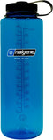 Nalgene Sustain Tritan BPA-Free Water Bottle, 48 OZ Wide Mouth Made from 50% Plastic Waste, Blue
