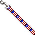 Puerto Rico Flag Repeat Dog Leash; Black, 4 Feet Long, 1.5 Inch Wide