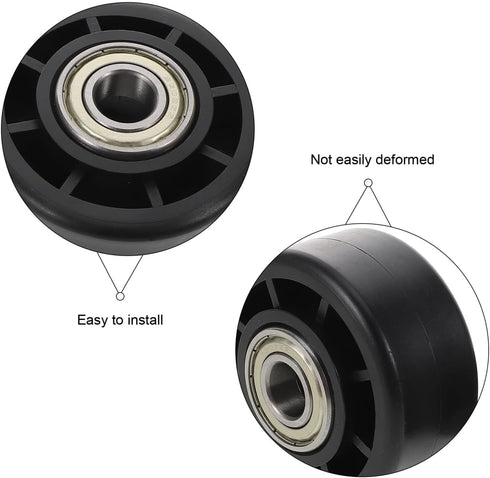 2-Pack 2.75X2.75X1.18In Fitness Equipment Wheel Durable Plastic Roller Wheel Replacement for Exercise Bikes Treadmills