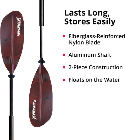 SeaSense Xtreme Kayak Paddle, 84” - 2-Piece Construction with Fiberglass Reinforced Nylon Blades for Sport & Fishing