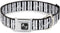 Dog Collar with Seatbelt Buckle, Vertical Stripes White Black Gray, 16 to 23 Inches, 1.5 Inch Wide