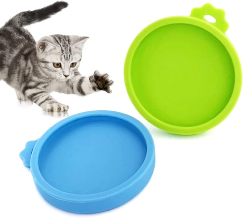COMTIM Small Size Cat Food Can Lids, 2 Pack Silicone Covers for 3 oz & 2.5 oz Small Cans