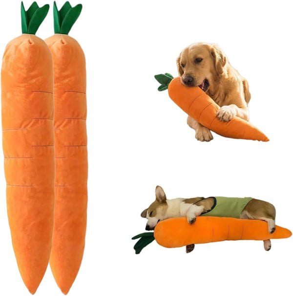 bantogogo Giant Carrot Dog Toy 29.5 Inch, Plush Dog Toy with Squeaker &