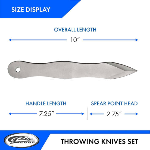 10" 3-Piece Set Szco Supplies Stainless Steel Knife with Nylon Belt Sheath