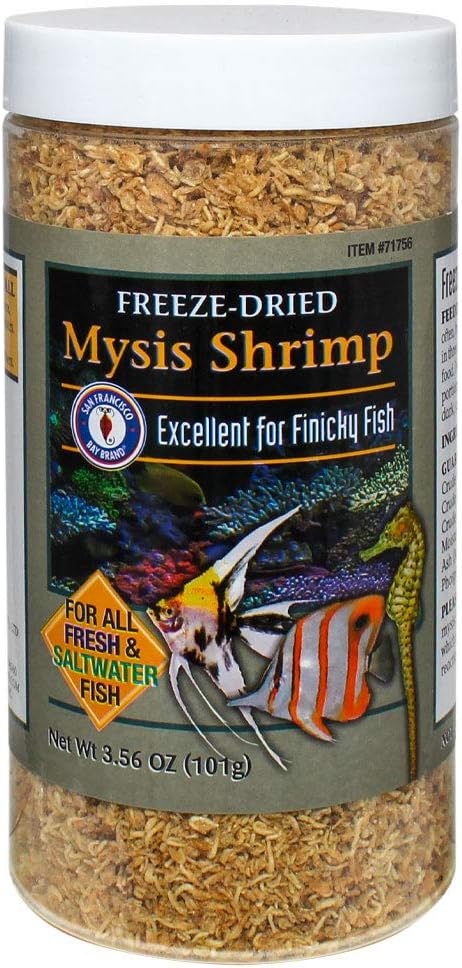 San Francisco Bay Brand Freeze-Dried Mysis Shrimp - Premium Fish Food, Tropical