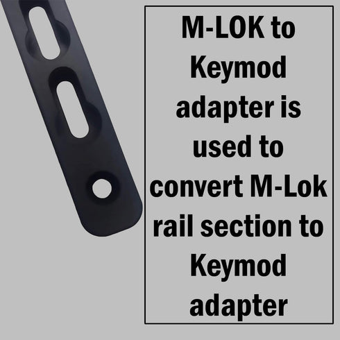 Gotical-2 Slot MLOK to Keymod Adapter - 3” Long & 0.5” Wide Converts