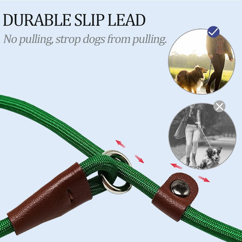 MayPaw Slip Lead Control Leash for Dogs - 7FT No Pull Classic Dog Leash in Dark Green, 13+ Colors