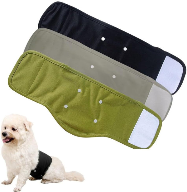 AIO Washable Reusable Dog Diapers Male Breathable Belly Bands for Male Dogs Diapers