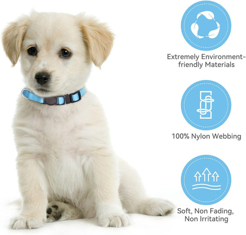 16 PCS Adjustable Nylon Puppy Collars with Safety Buckle for Small Puppies, Breakaway ID Whelping Pet Supplies,