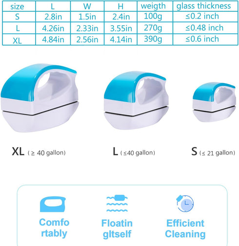 Magnetic Aquarium Fish Tank Glass Algae scrapers Glass Cleaner Scrubber Clean Brush