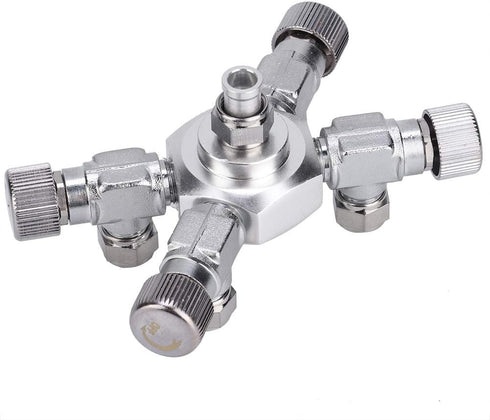 TOPINCN Fish CO2 Splitter Regulator, Aluminum Alloy with 6 Way Outlets for Aquarium