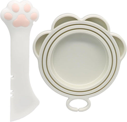 HARSKIYER Cat Food Cover and Spatula Set of 2, Multi-Functional Pet Food Can