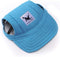 Leconpet Baseball Caps with Neck Strap - Adjustable Comfortable Ear Holes for Small Medium Large Dogs (S, Blue)