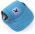 Leconpet Baseball Caps with Neck Strap - Adjustable Comfortable Ear Holes for Small Medium Large Dogs (S, Blue)