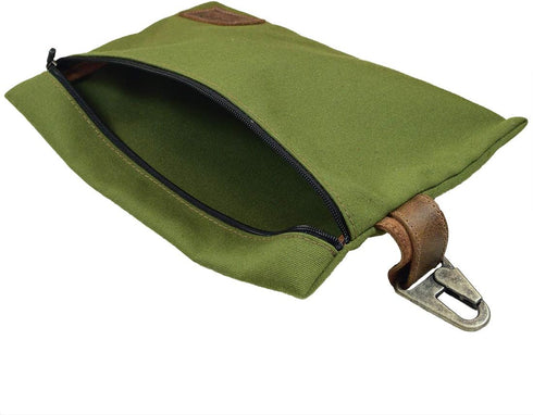 Hide & Drink Water Resistant Canvas Camping Pouch, Utility Bag, Handmade Storage Case, Outdoors Accessories - Olive