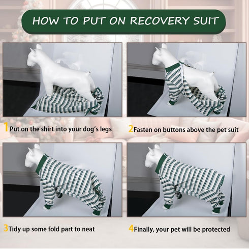 FEimaX Dog Recovery Suit After Surgery - Puppy Spay Neuter Onesie Alternative to E-Collar for Dogs & Cats