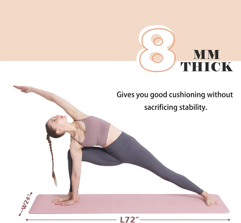 UMINEUX Extra Thick Yoga Mat 1/3'' Non Slip for Women - Eco Friendly TPE Fitness Exercise Mat