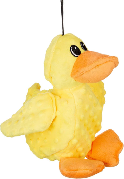 Squeaky Plush Durable Dog Toys - Multi-Colour Dotty Friends by Petlou, 12 Inch Duck