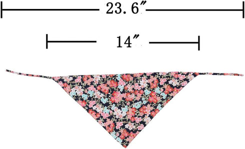 4 Pack Dog Bandanas Triangle Bibs Scarf Accessories, Japanese Style Small