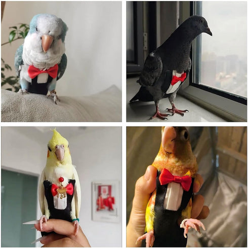 Magnoloran 80in Bird Diapers Bird Harness Tuxedo Flight Suits with Flying Leash Parrot Nappy with Waterproof Inner
