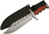 SZCO Supplies 15" Gator Back Bowie Knife - Stainless Steel Wood Handle with Sheath, Brown