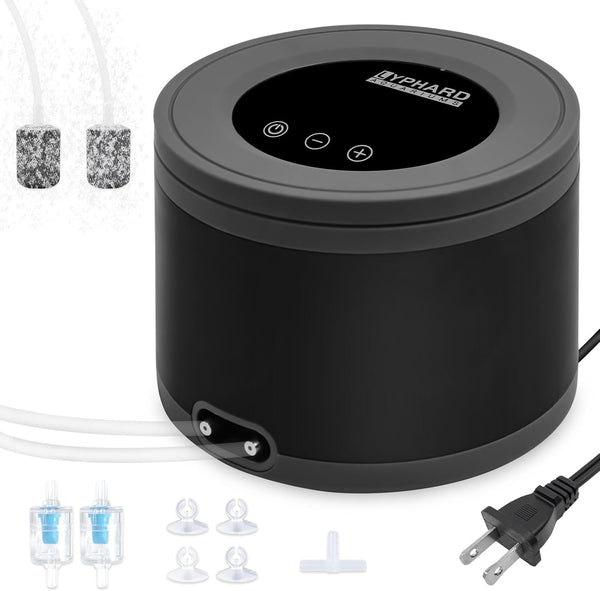 Aquarium Air Pump, Dual Outlets 3W Ultra Quiet Aerator for 5-300 Gallon Fish Tank