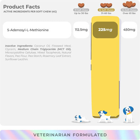 Same for Dogs - S-Adenosyl-L-Methionine, 90 Soft Chews with MCT Oil for Brain Health, Liver Support, Cognitive Function