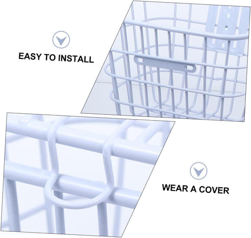 Thickened Electric Bike Basket with Cover Practical Storage Holder for Front Handlebar Fit for Adult Bicycles Spacious