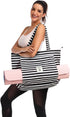WLLWOO Yoga Bags for Women, Canvas Tote Carrier for Yoga Mats, Pilates, Travel, Office, Beach Workout