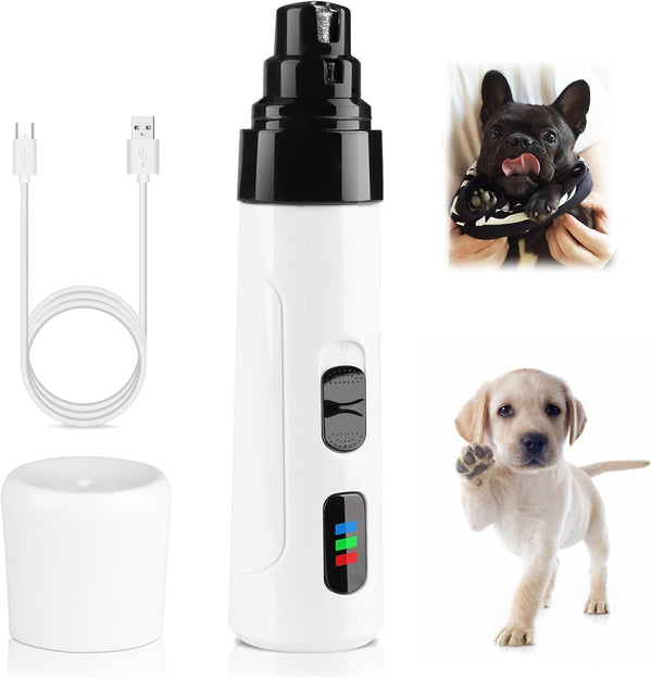 ONRSV 2-Speed Silent Groom Pro Nail Grinder, Rechargeable Quiet Dog Nail Trimmer, Gentle
