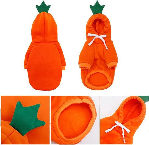 XIAOYU Pet Clothes Dog Hoodies, Warm Sweatshirt Coat for Puppy Autumn Winter Apparel, Carrot, M