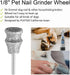 1/8'' Diamond Dremel Dog Nail Grinder Attachment, Diamond Rotory Bit for Dogs&Pets Nail Care, Pet Nail Grinder Wheel