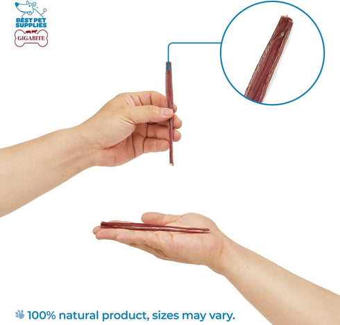 GigaBite 6 Inch Slim Odor-Free Bully Sticks, 25 Pack, All Natural Beef Pizzle Dog Treat