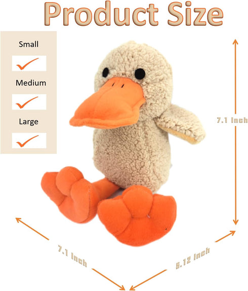 Soft Stuffed Duck Squishy Toy, Plush Squeaky Toy for Dogs, Puppy Toys