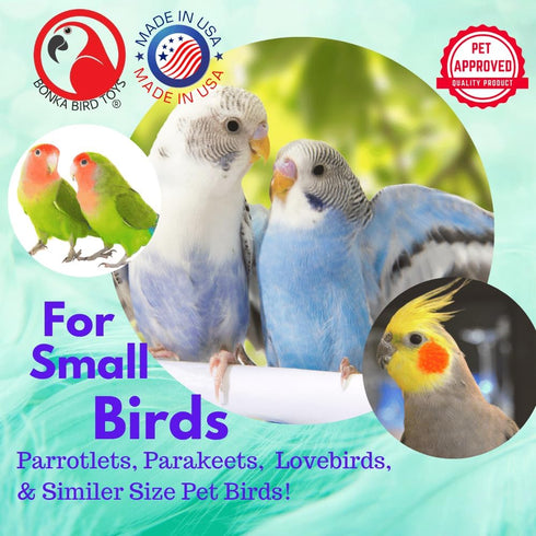 Colorful Plastic Bead Millet Holder for Parakeet, Budgie, Finch, Dove by Bonka Bird Toys 869