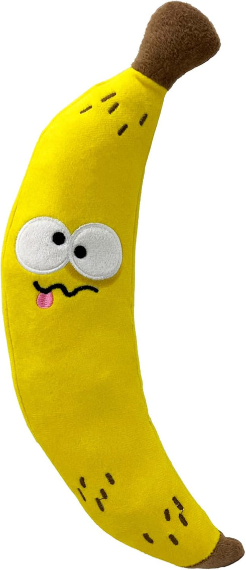 Huxley & Kent Bruiser Banana Dog Toy (Small) | Funny Power Plush with Squeaker | Fun, Durable Gift | H&K Squeaky Toy