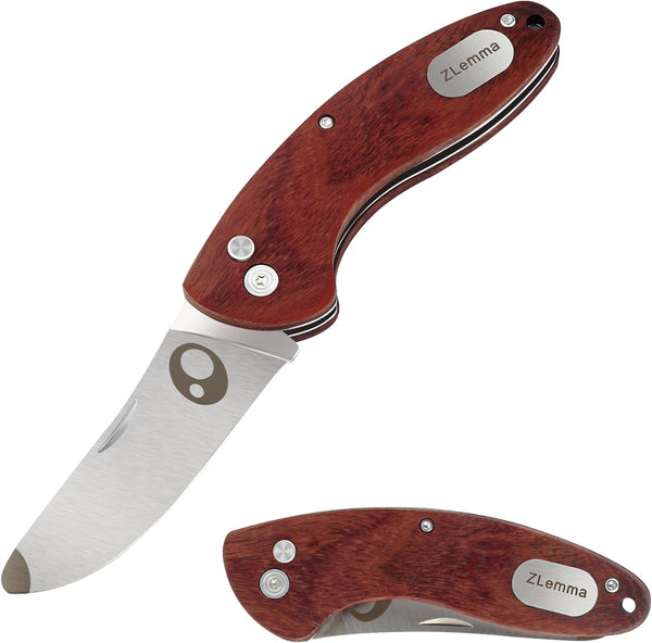 Kids Pocket Folding Knife with Safety Rounded Tip, Japanese Stainless Steel and Rosewood, Children’s First Knife