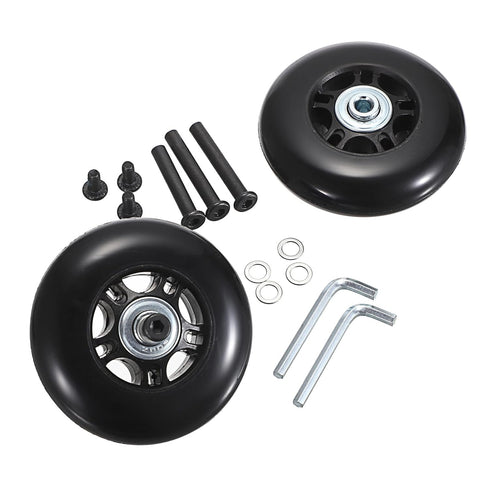 OwnMy 80mm x 23mm Luggage Wheels Replacement Set of 2, Mute Suitcase Replacement Wheels with Black Screws