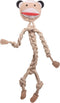 HuggleHounds Natural Rope Knottie - Leather Dog Toy for Aggressive Chewers, Stuey Sock Monkey