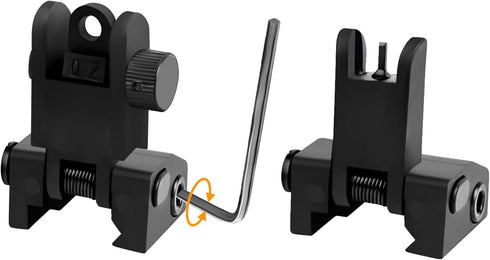 Gotical Flip Open Front and Rear Sight Set - Polyphenylene (PPS) for Picatinny Rail, Imported from Japan