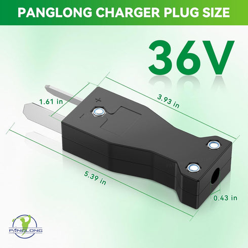 Panglong Golf Carts Crow Foot 2 Prong Charger Plug for Club Car and Yamaha (36 Volt)