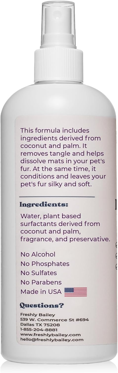 Dog Detangler Spray - Natural Pet Detangling Spray for Cats & Dogs, Leave-in Conditioner to Remove Tangles & Condition
