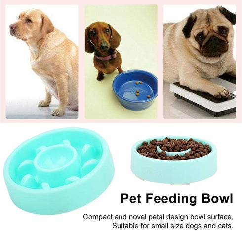 Dog Slow Feeder Bowl, Anti-choking Interactive Bloat Stop Design for Dogs & Cats (Emerald Green)