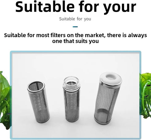 baoauh 10pcs Aquarium Stainless Steel Mesh Filter Guard Stainless Steel Filter Water Inlet Protective Cover