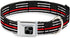 Dog Collar Seatbelt Buckle Thin Red Line Flag, Weathered Black Gray Red, 13 to 18 Inches, 1.5 Inch Wide