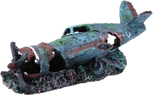 No Pollution Aquarium Plane Decor, Artificial Fish Tank Ornament for Decorating, Resin Material