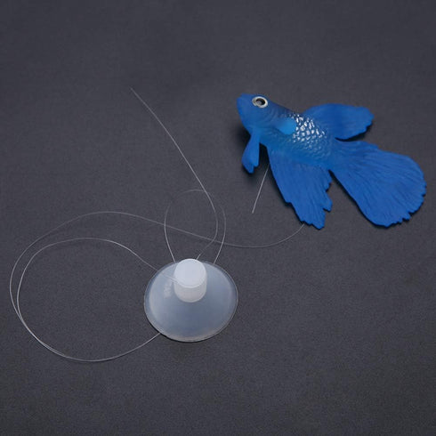 HEEPDD Fish Tank Decorations, Funny Artificial Silicone Betta Fish Tank Ornament for Freshwater Saltwater (Blue Betta